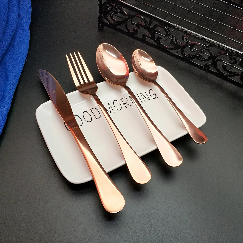 24 шт. красочные столовая посуда высокое качество нержавеющая сталь ножи вилы ложка столовые приборы, для кухни еда посуда набор