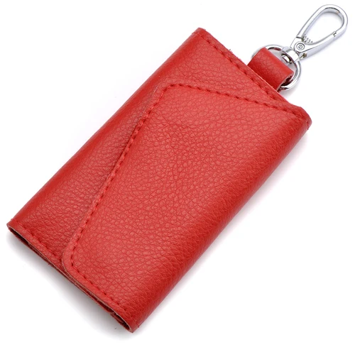 Yufang высокое качество, натуральная кожа, женская сумка для ключей, многофункциональный кошелек для ключей, деловой стиль, держатель для ключей, женская сумка - Цвет: red key bag