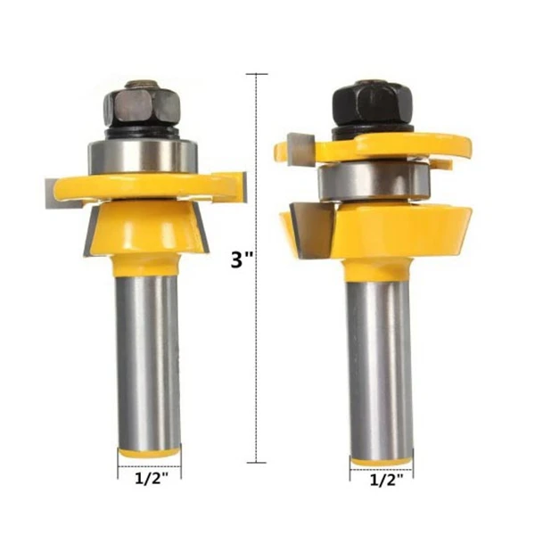 2 шт. Rail фреза 1/2 дюйма хвостовик шейкер долото для обработки древесины