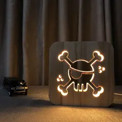 Череп светодиодный ночник 3D Декор ночника USB деревянный 3D ночник ребенок Beedroom декор стол ночник светодиодный подарок IY801101