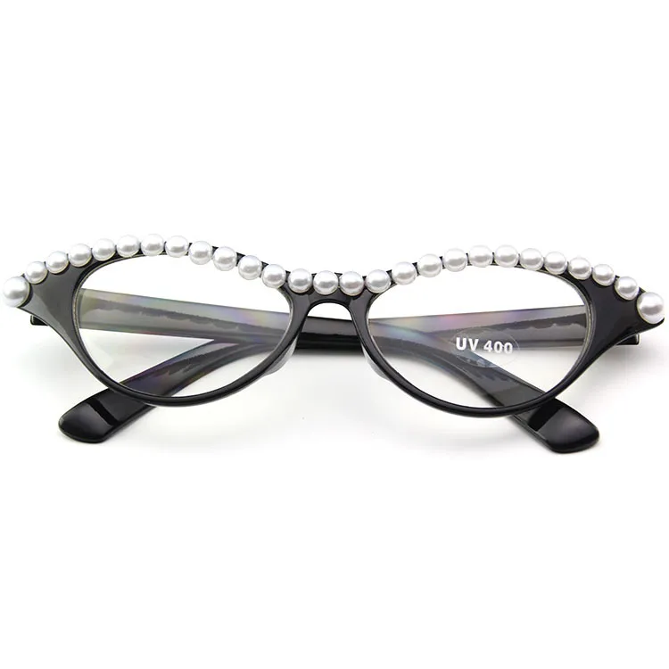 

Pearl Decorated Party Glasses Women Cat Eye Dance cosplay lady Cool optical glasses Clear lens UV400 N818