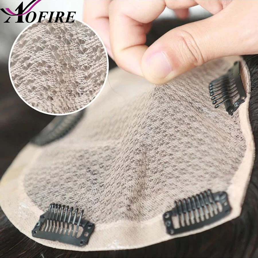 

100% Human Hair For Women And Men 8*12 cm Size PrePlucked Natural Color Brazilian Straight Remy Hair With Clips Aofire