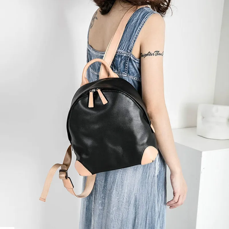 Femelle Cartable Couche À Sac Vache Vent kaki Noir Épaule Collège Coréenne Cuir Sacs D'origine Tendance Dos En Hit Véritable Nouvelle Couleur 2018 8tnwnq6p