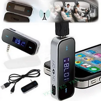 

HSC Wireless 3.5mm Wireless 3.5mm Car LCD Display FM Transmitter Cable For iPhone 4S 5S for ipod Touch LED display&audio cable
