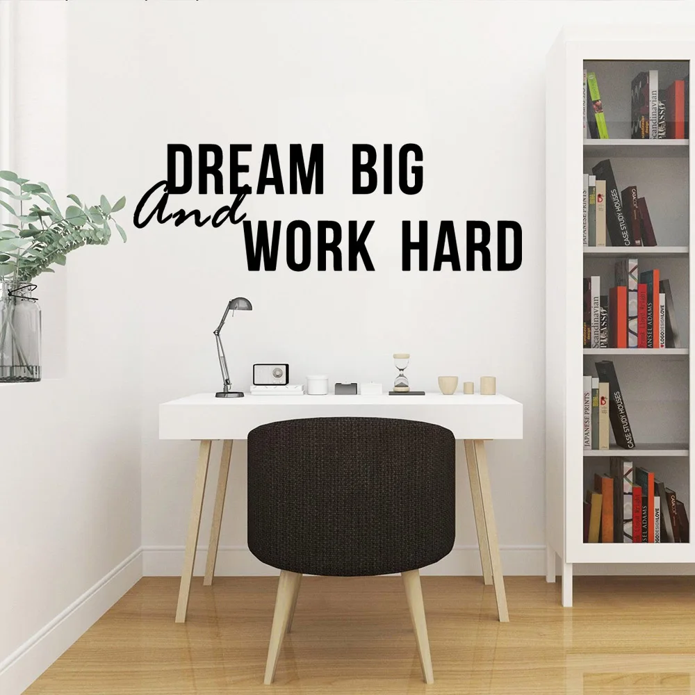 

Family dream big and work hard Environmental Protection Vinyl Stickers Waterproof Wall Decals Room Decoration