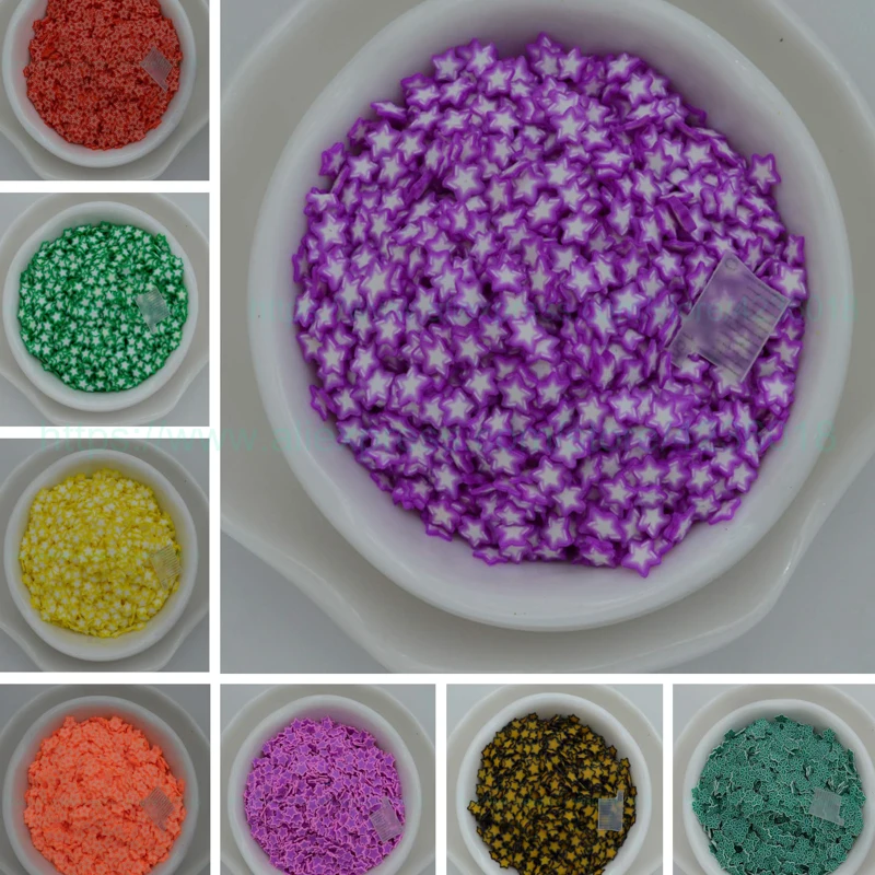 

65g Thin Star shape Clay polymers, Colorful Clay Sprinkle for Crafts Making, NailArt Decoration,Scrapbook DIY