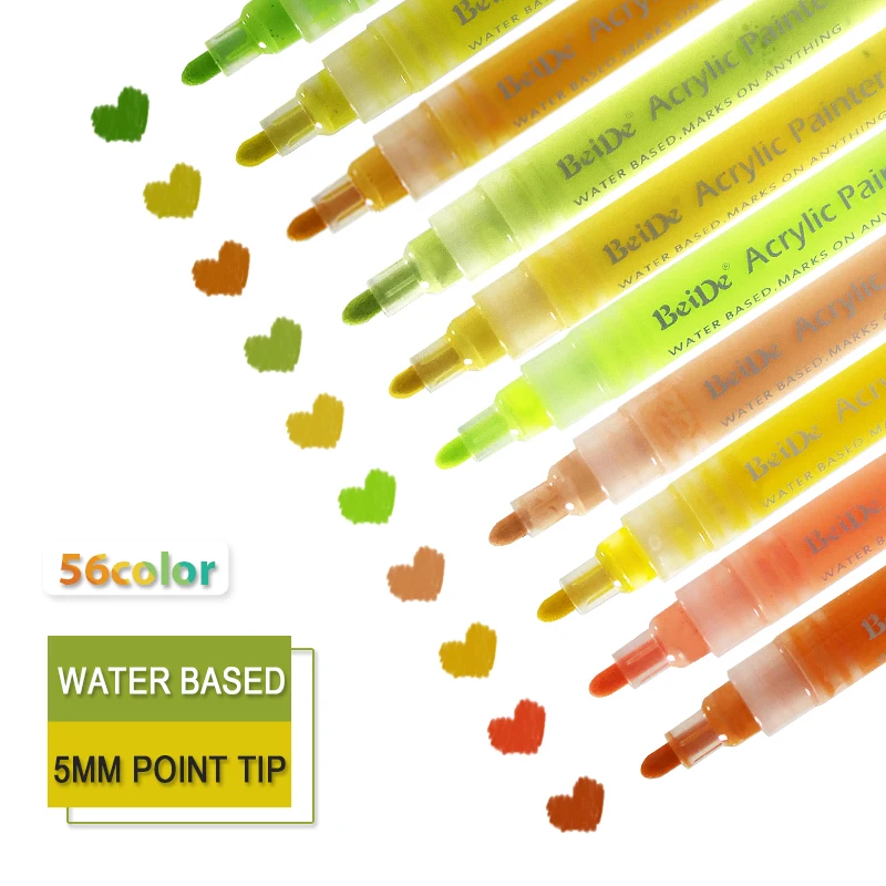 

10 Colors/Set Acrylic Paint Marker pen for Ceramic Rock Glass Porcelain Mug Wood Fabric Canvas Painting