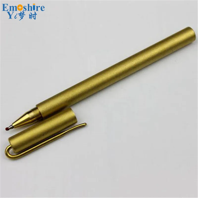 Emoshire New matte brass pencils working brass pen brass pencils copper pen neutral signature pen (12)