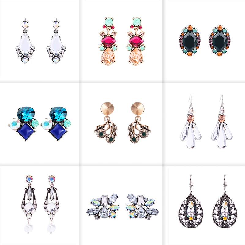 2018 New Product Multi Style Small Antique Drop Earrings For Woemn Summer Wholesale Jewelry