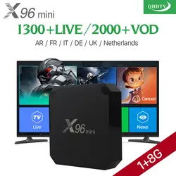 X96mini 4 K 1 ГБ 8 ГБ Android 7,1 tv Box QHD tv IP tv подписка 1300 каналов ip-телевидение арабское, Европа французский X96 мини смарт-телеприставка IPTV