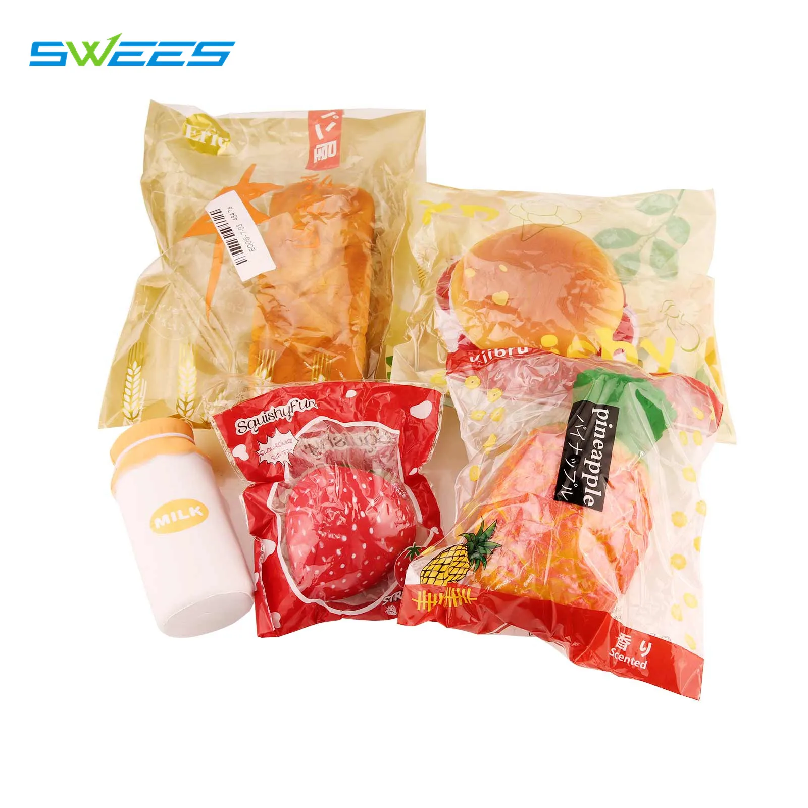 5PCS New Random Rainbow Strawberry Rabbit Cake Squishy Slow Rising