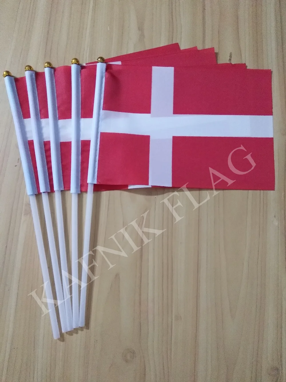 KAFNIK 5pcs Denmark flag 14*21CM Flag the hand national with Pole Handing | Дом и сад