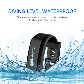 

New waterproof 2016 Original Smart Heart Rate Fitness Multi-language ukrainian Wristband with 0.91inch OLED Display 230mAH