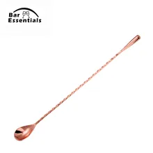 Медное покрытие 300 мм длинные каплевидные матовые барные ложки для смешивания напитков инструменты бармена