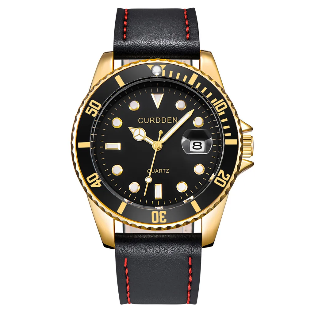 Модные часы для мужчин кожаный ремешок кварцевые круглые наручные часы бизнес Топ бренд высокого качества relogio masculino reloj