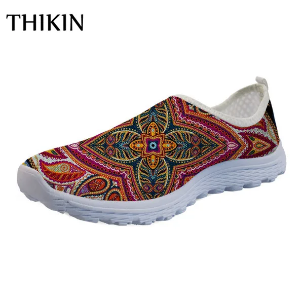 

THIKIN Retro Paisley Pattern Running Shoes for Women Sport Sneakers Woman Super Light Breathable Mesh Shoes Outdoor Cycling New