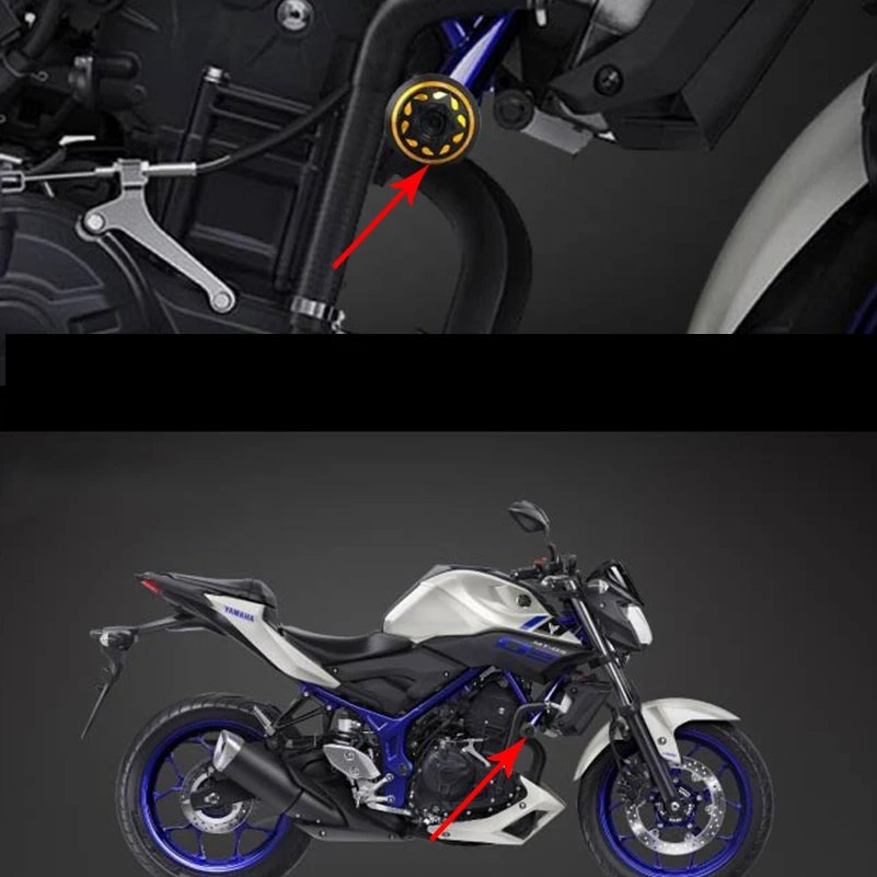 Слайдеры рамы для Yamaha MT03 MT 03 MT-03 2015 2016 2017 аварийные колодки защита двигателя
