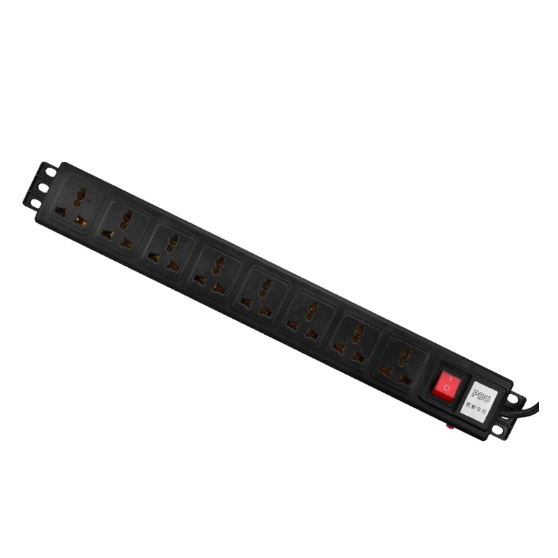 10A 250V PDU шкаф посвященный Мощность розетка 8 разъемов всеобщим гнездом. С 1,8 м провода гнездо PDU