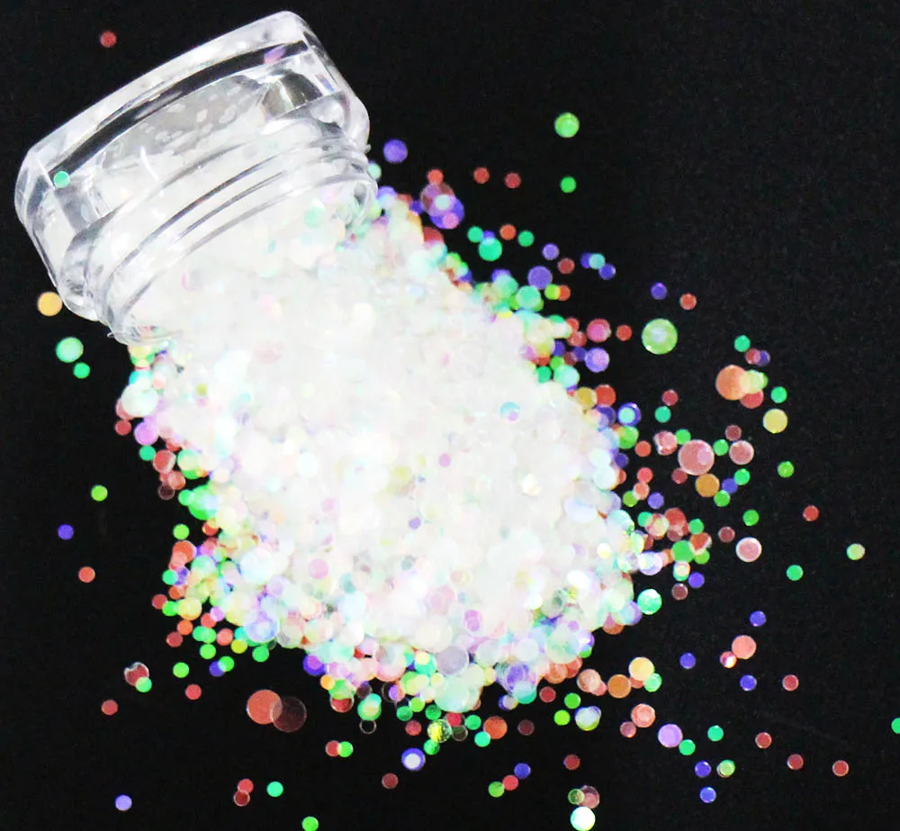 

1g/pot, Fashion Shapes Sequins, Iridescent Rainbow Shining Slices 3D nail art glitters paillettes