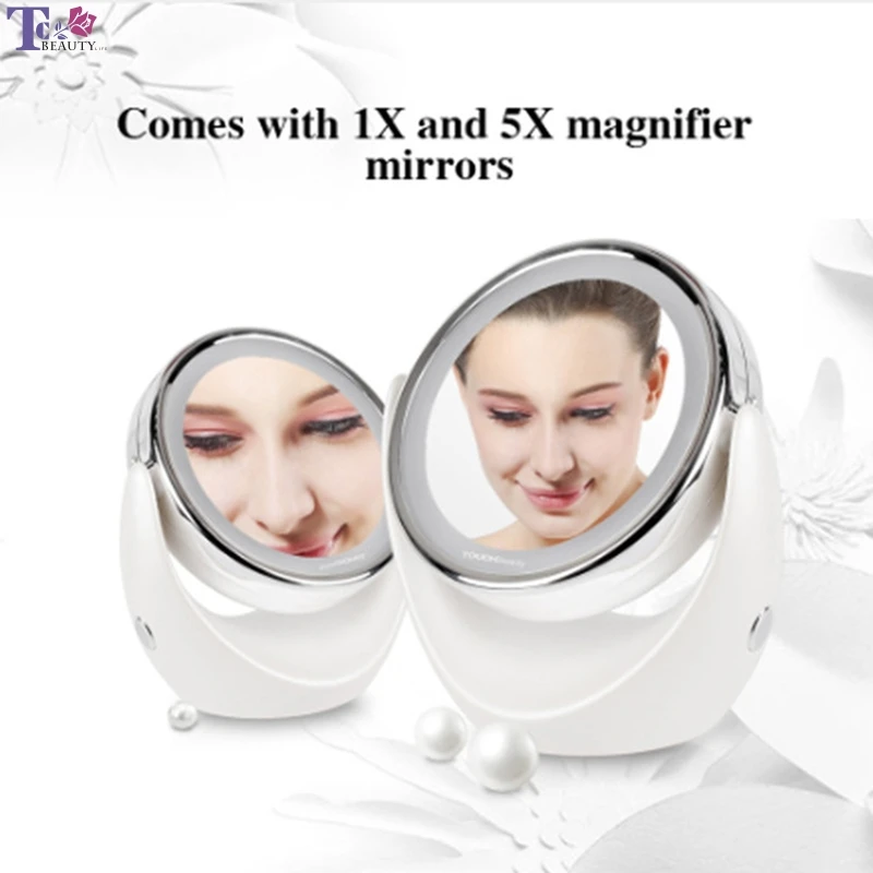 

Led Light Makeup Mirror Doublex 1X 5x High end Home Daily Desktop Light Mirror 360 Degree Rotatable HD Dressing Tools