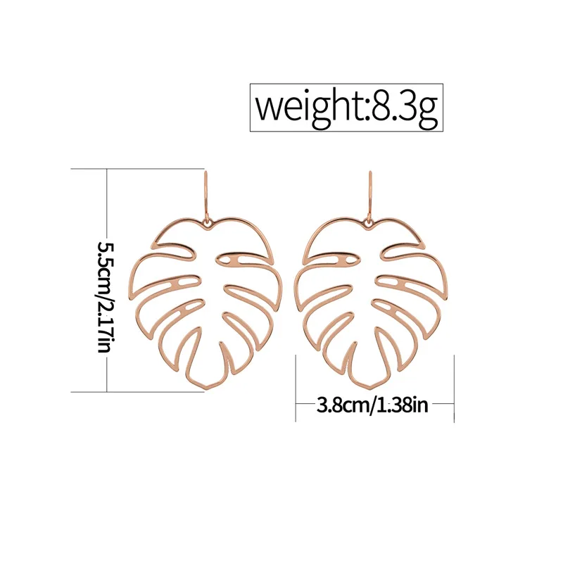 Богемные висячие серьги в виде листьев монстеры, женские серьги с тропическими листьями растений, праздничные украшения, вечерние подарки