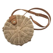 2019 round small bag rattan hand-woven bag fashion casual straw bag quality craft woven handbag beach bag 2019 round small bag rattan hand-woven bag fashion casual straw bag quality craft woven handbag beach bag