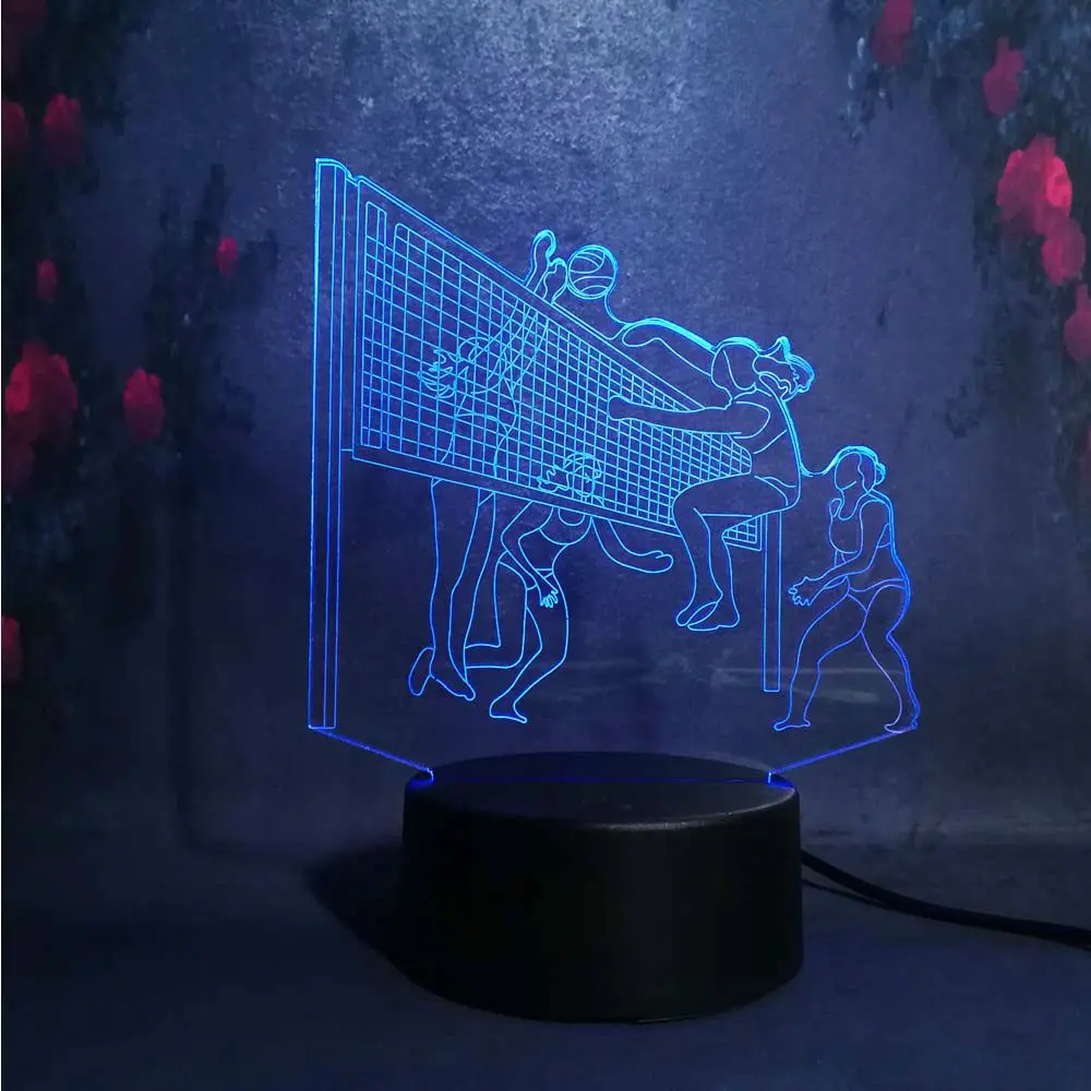 Новый крутой 2019 команда волейбол спортивные серии 3D светодиодный usb лава лампа