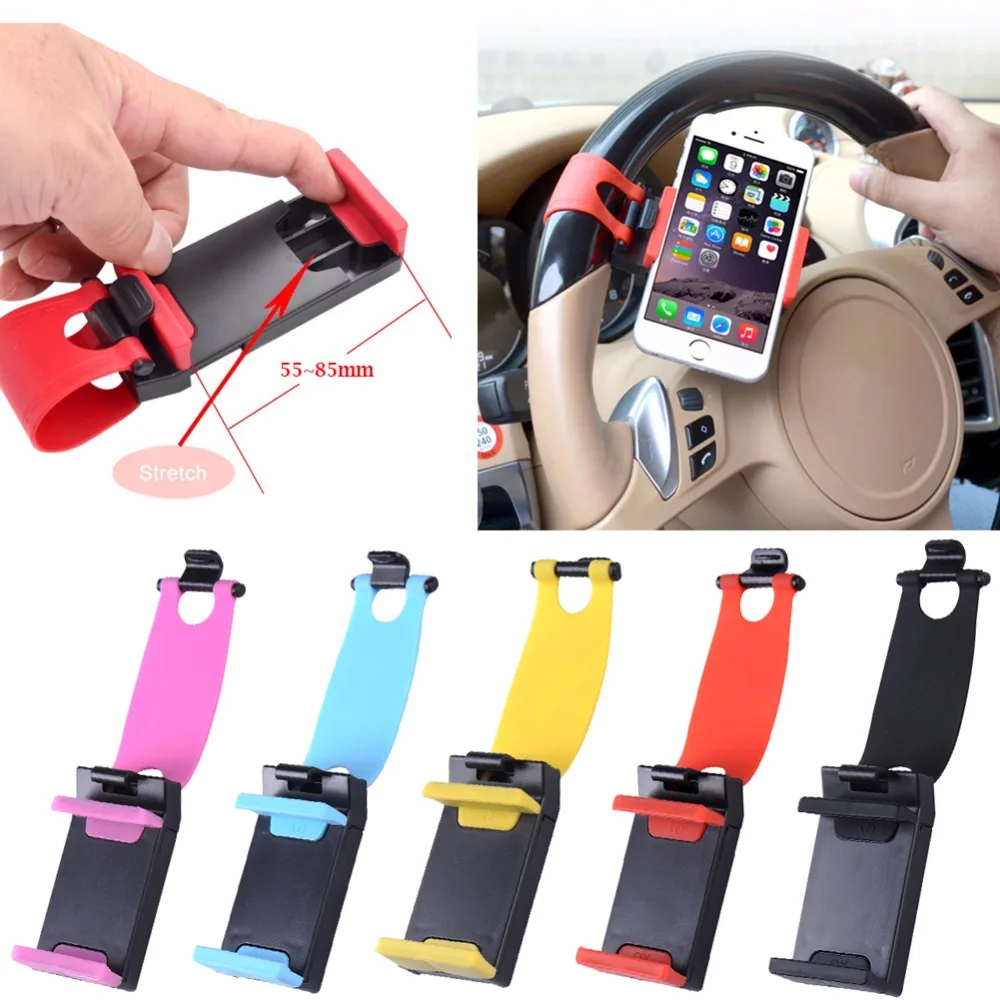 Universal steering wheel Socket Cell Mobile Phone Holder Car Support for iphone for xiaomi GPS