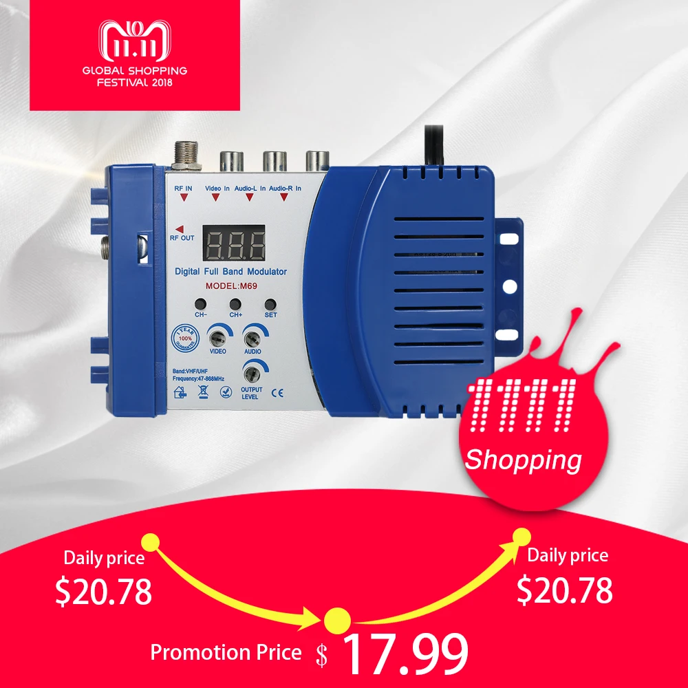 High Performance Auto RF Modulator Compact RF Modulator Audio Video TV