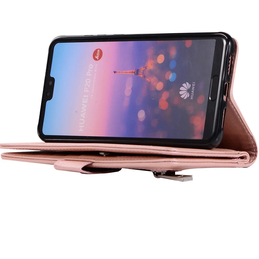 Чехол для Huawei P40 P30 Pro P20 lite откидной блестящий чехол кошелек на молнии телефона Mate