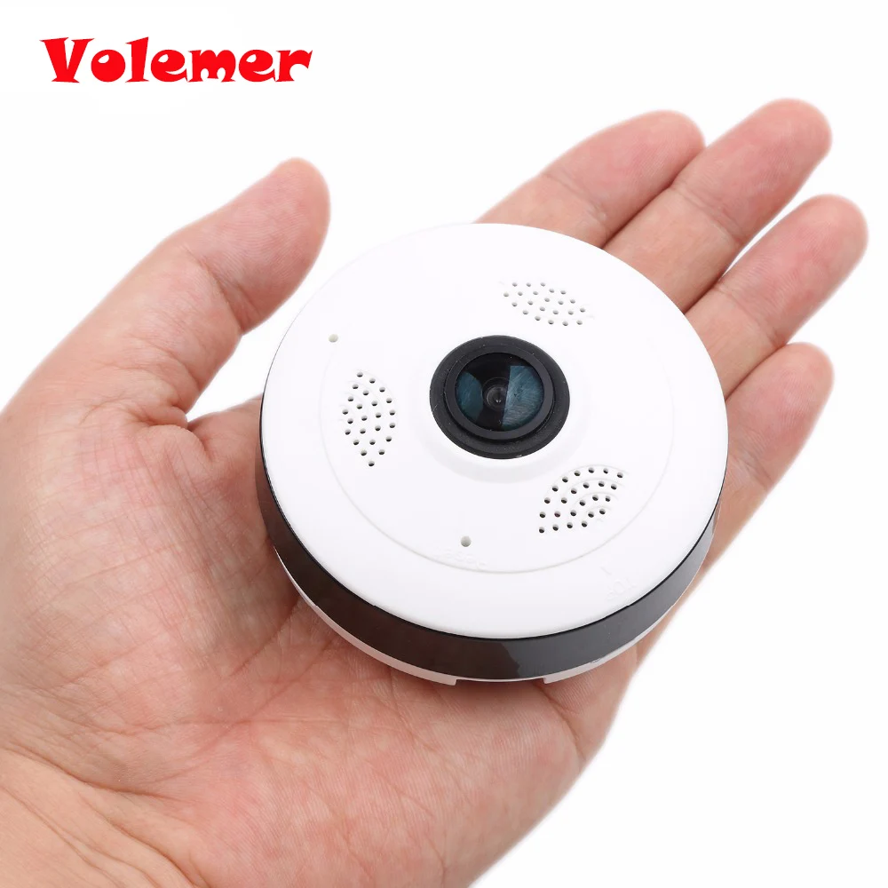 

Volemer Wireless Wifi 2.4GHZ Mini Camcorders IP Camera 360 Degree Panoramic Fisheye 3D VR Wide Angle Support IR Night Motion
