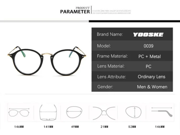 YOOSKE Модные оптические очки, оправа для женщин, близорукие очки по рецепту, оправы, прозрачные линзы, очки