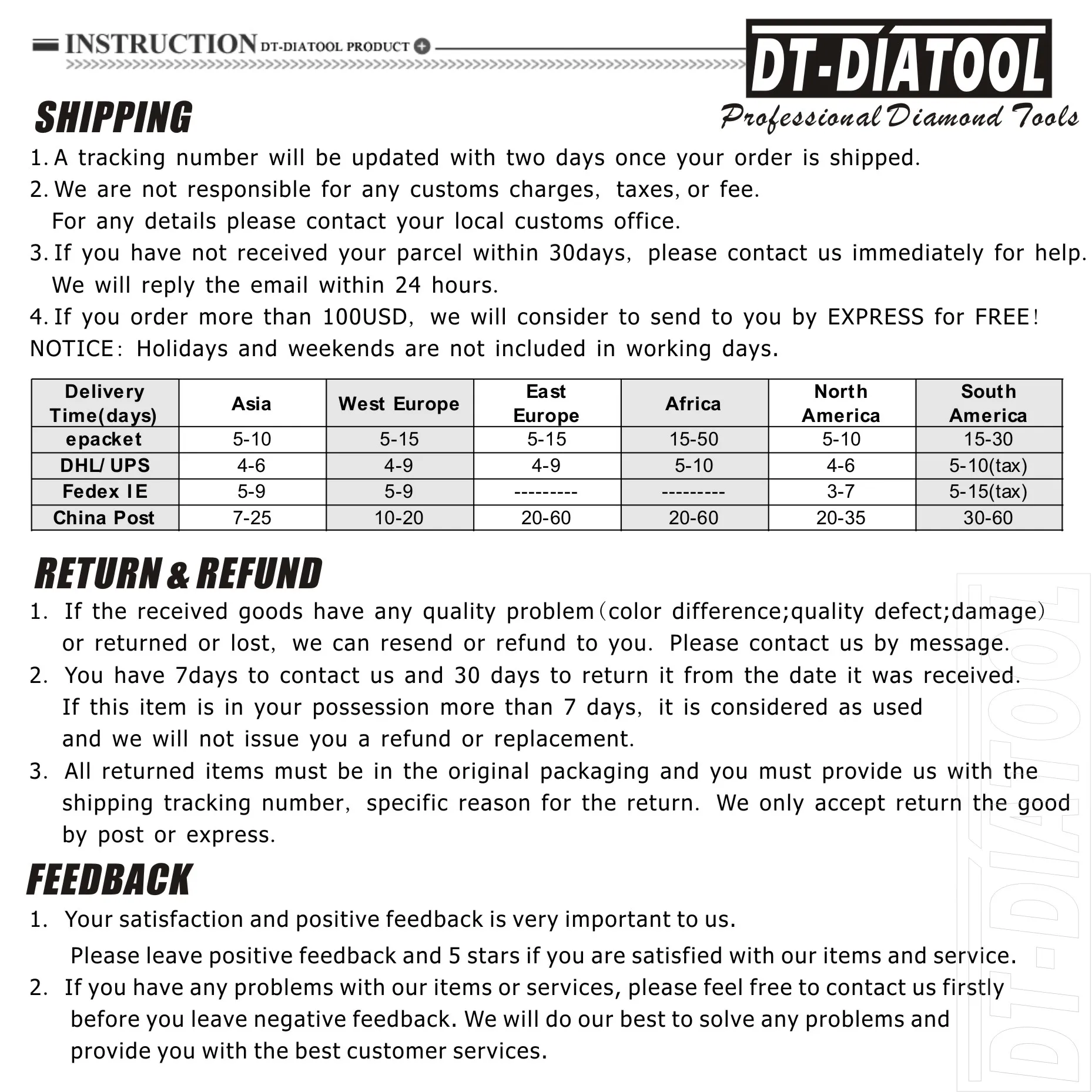 DT-DIATOOL 2 unidades 100mm 4