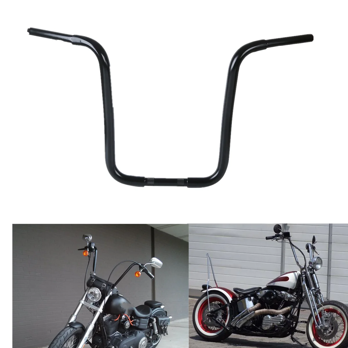 Руль для Harley Sportster Iron XL 883 1200 FXST FLST черный 18 &quotRise Ape 1 1/4&quot|Накладки и декоративные