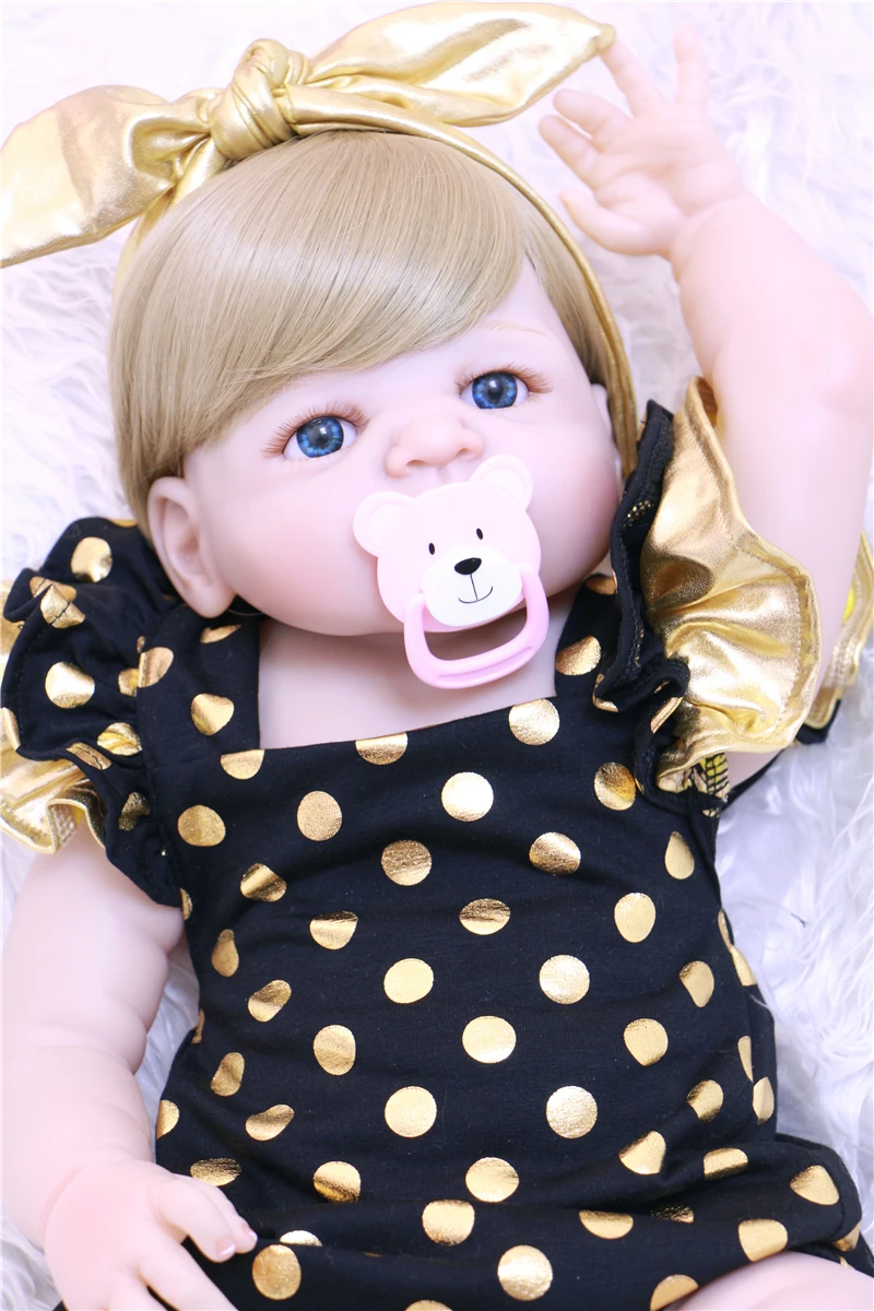 Блондинка волосы девушка bebes reborn 22 &quotNPK полный силикон Детские куклы для детей