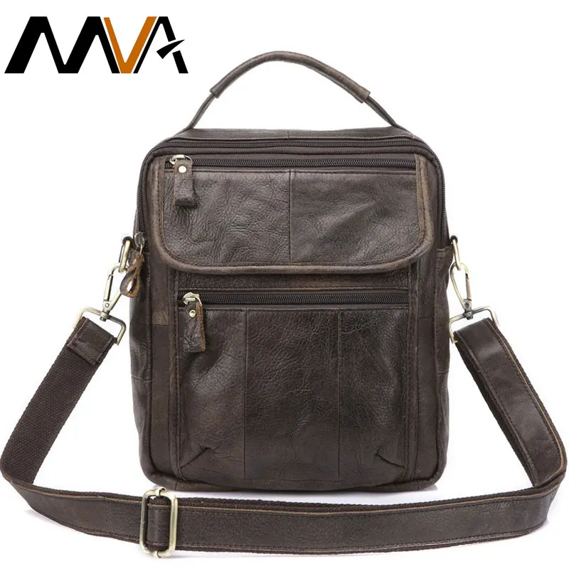 

MVA Crossbody Bag Men One Shoulder BagGenuine Leather Man Small Flap Casual Fashion Messenger Bags For men Solid Colour Handbags