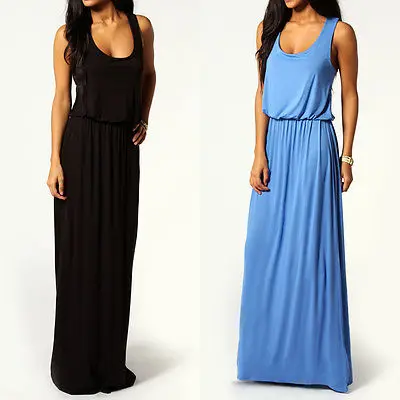 Fashion font b Women b font Sleeveless Casual Long Maxi Formal Party font b Dress b Fashion font b Women b font Sleeveless Casual Long Maxi Formal Party font b Dress b