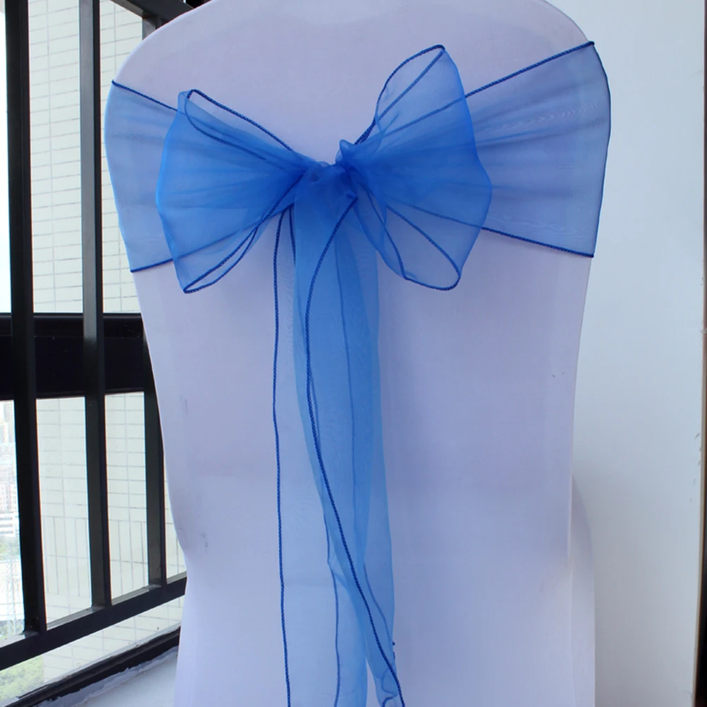 50 шт. Королевский синий " x 108" Чехол для стула для вечеринки пояс с бантом поставка Свадебные украшения события поставки домашний текстиль
