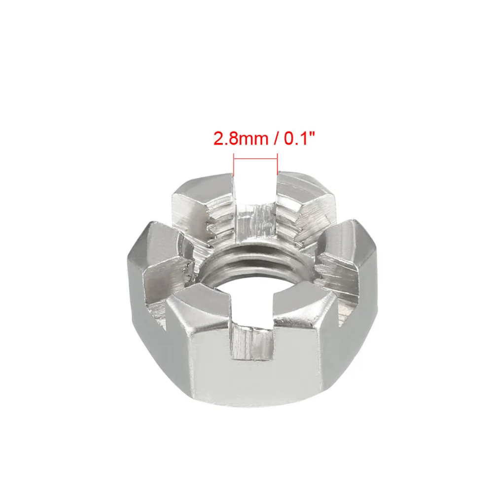 Uxcell M10 x 1.5mm Nuts Pitch 304 Stainless Steel Slotted Hex Nuts Used