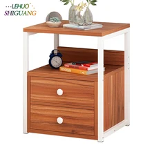 Деревянная тумбочка шкаф для хранения с ящиком Органайзер Съемная сборка прикроватная тумбочка маленький столик спальня модная мебель