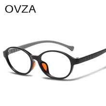 OVZA/детские оправы для очков для мальчиков TR90, оптическая оправа для девочек, модные очки, овальные прозрачные линзы S6036