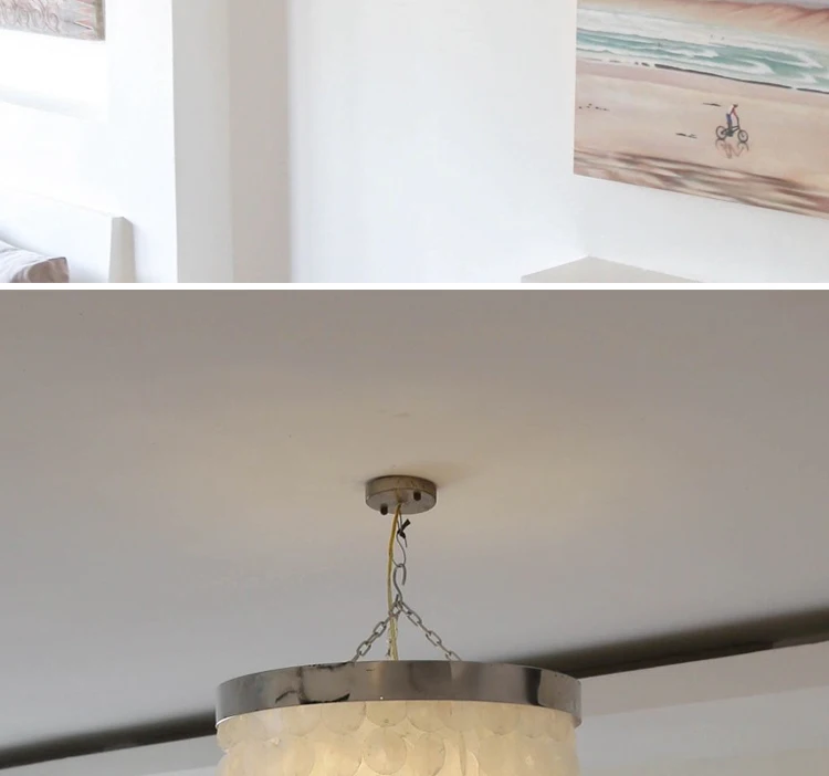 Современная белая натуральная Подвеска из морской раковины лампы E14 Светодиодный ракушка освещение для столовой гостиной кухни спальни дома приспособление