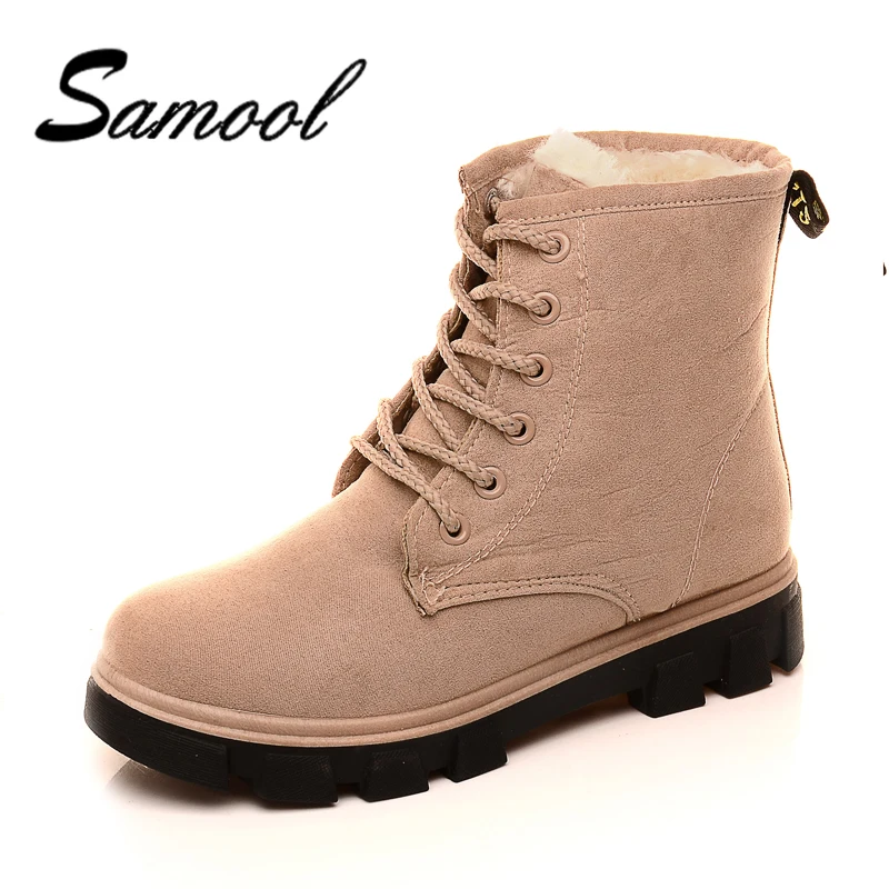 

Hot Women Boots Winter Super Warm Snow Boots Women Botas Mujer Lace Up Fur Ankle Boots Ladies Winter Women Shoes Black my5