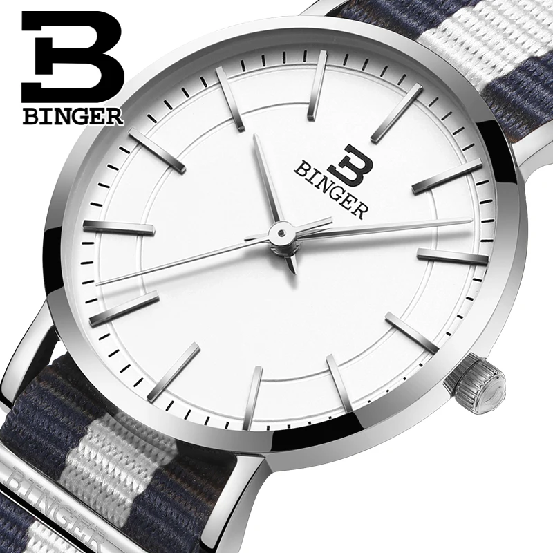 

Luxury Brand Ultrathin Switzerland BINGER Women's watches limited edition Waterproof lovers's Quartz Wristwatches B-3050W-12