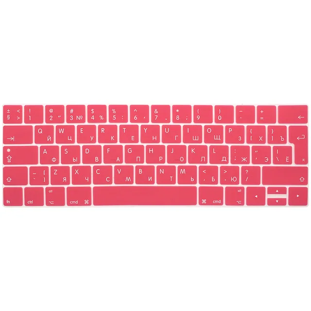 Русский язык сенсорная панель Клавиатура кожный чехол для новейшего мультитач бар Macbook Pro 13 15 A1706 A1989/A1707 A1990 - Цвет: Pink