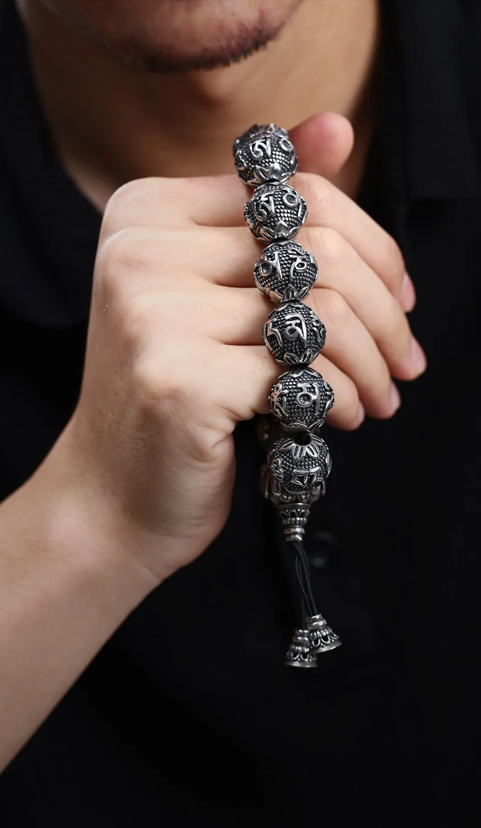 Байер модные Для мужчин; полированный Нержавеющая сталь Буддизм мантра браслет принести повезло Jewelry BC8-029