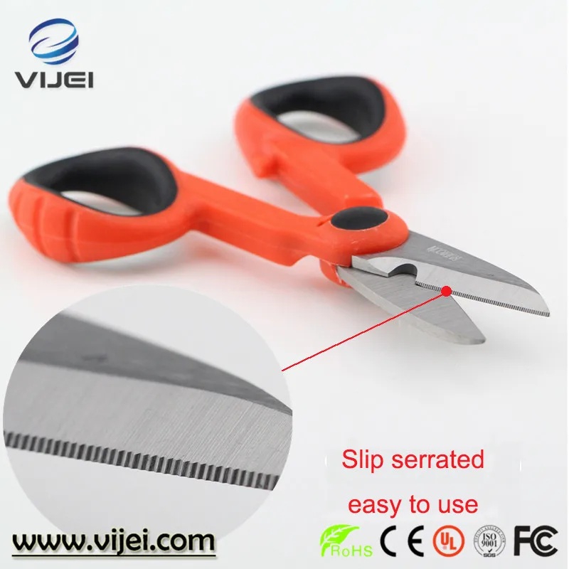 RUBICON RCZ-527 ELECTRICIAN'S SCISSORS STAINLESS STEEL BLADE (12)