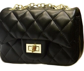 

The new mini PU handbag shoulder bag Lingge chain Messenger bag