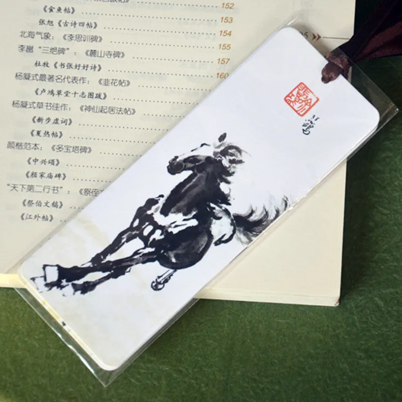 Coloffice 4 шт./компл. творческий Китайский Стиль закладки «лошади» классического искусства студент подарок школьные канцелярские Бумага живописи тушью Закладка для книги