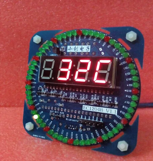 2015 Новый DIY DS1302 вращающийся светодиодный набор электронных часов 51 SCM обучающая